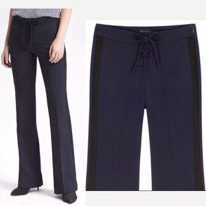 BR Olivia Palermo navy lace up stripe flare track